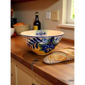 Hand-painted bowl in Talavera style / Terra Bella collection by Maxcera Corp.